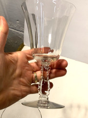 LOT of 4 VINTAGE Fostoria SILVER FLUTES 6.5″ Claret Wine Liquor Cocktail Glasses