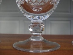 Set of 3 High Quality Cut Crystal Wine Glasses 5 3/4″H