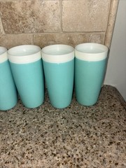 Vintage Bolero Thermoware Tumblers Set of 6 Teal Turquoise #E83