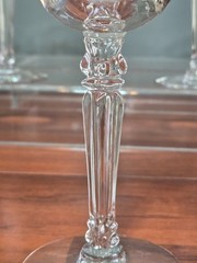 Fostoria Holly Clear (6030) MCM Crystal Water Wine Goblets 7-7/8″ – Set of 4