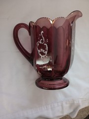 BEAUTIFUL VICTORIAN NORTHWOOD EAPG AMETHYST NESTOR PITCHER & 4 GLASSES C1902