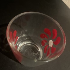 6 Vintage Hazel Atlas Pinwheel Daisy Sour Cream Glasses – 1/2 Pint