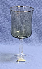 NIB Noritake Rainbow Smoke Goblet Platinum Trim Hand Made Crystal MCM