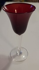 Vintage Red And Clear Bell-shaped Cordial Glass