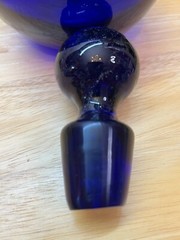 Vintage Hortensja Poland Cobalt Blue Blown Glass Decanter – 11″