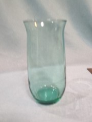 Vintage Aqua Blue Clear Thin Glass Tumbler Glass Flared Top