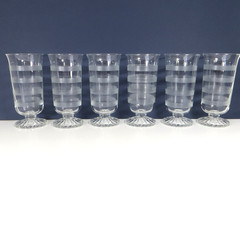 Vintage Indiana Glass Whitehall Colony Clear Footed Tumbler (Set of 6)