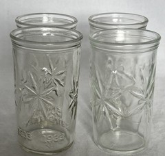 Vintage Ball Atomic Star Clear Jelly Jar (3) 50th Anniversary 1933-1983 (1) Reg