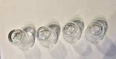 MCM GOLD GRAPES & LEAVES VINTAGE SHOT / CORDIAL GLASSES CLEAR w/GOLD LOT OF 4
