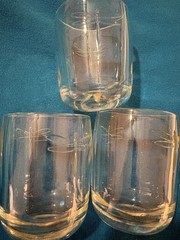 Set Of 3 LA ROCHERE FRANCE 4” DRAGONFLY Old Fashioned Tumblers 9.5 Oz Excellent