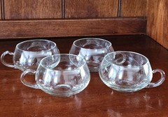 NEW *4* Blown Glass Moderno Riekes-Crisa Vintage Crystal Punch Cups