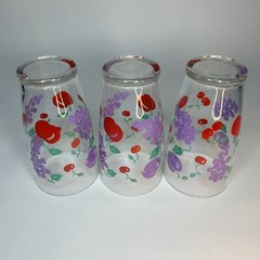 3-24 once Vintage Retro Colorful Fruit Ice Tea Glasses Swanky Swig Granny Core