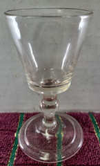 18th Century English Wine Glass Trumpet Bowl Folded Foot 1645-1745 Perfect