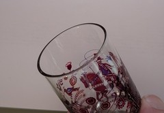 2 Rare Kurt Hammer Shot Glasses, Deer/Hunter & Grape Harvest Red Purple Germany