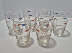 Vintage Anchor Hocking MCM Atomic Juice Glasses