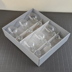 Vintage NIB: Six (6) Fine Crystal WINE GLASSES; CASCADE Bohemia Czechoslovakia