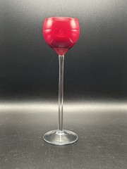 Vintage Cellini Aperitif Cordial Red Crystal Glasses Hand Blown 7″