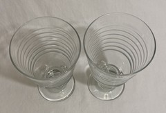 Libbey Sirrus Glass Goblet 12oz Beehive Ribbed Footed Pedestal Set Of 2 VINTAGE
