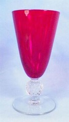 Morgantown Golf Ball Goblet Juice Ruby Glass 7643 Stem Vintage Elegant Nice Cond