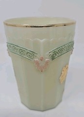 Antique NORTHWOOD Chrysanthemum Sprig Tumbler Custard Glass