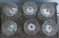MCM Libbey Glasses Set of 6 Saturn Champagne Glasses Double Platinum Rings 1950′