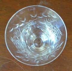 Libbey Rock Sharpe #2010-1 Dots Floral Cut Oyster/Fruit Cocktail(s)