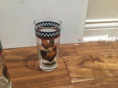Ella’s Rooster 3 Glassware Tumblers 16 oz by International Vintage MINT