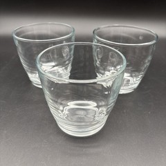 Set Of 3 Libbey Orbita Double Old Fashioned Glasses Wavy Swirls