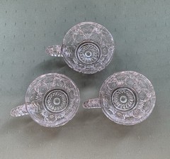 Vintage Imperial Glass Ohio Fashion Clear Pressed Glass Punch Cups Set of 3