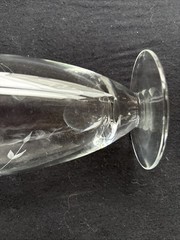 6 Vintage Sevron Moonglow Crystal Footed Iced Tea Glasses Tumblers
