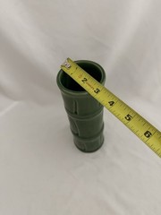 Vintage MCM Libbey Green Tiki Bamboo Ceramic Tumbler Vase, 7.5” Tall Excellent!