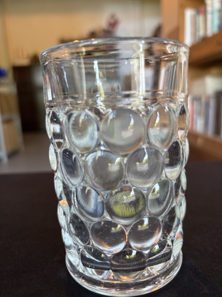 Anchor Hocking Clear Glass Bubble 4 1/4 Straight Side 9oz Tumbler Very Good Cond