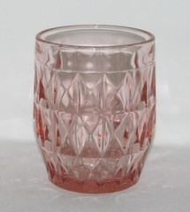 Jeannette Glass WINDSOR DIAMOND Pink Flat Water Tumbler