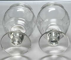 Set of 2 Cut Crystal & Etched 5″ Pedestal 8 oz Brandy Glass Grapes & Vine Design