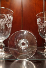 VTG Set of 4 Libbey Water Goblets Wheat Glasses (Stem 3003 Cut) Discontinued