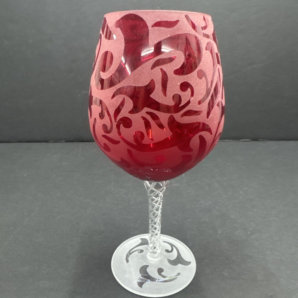 Michael Weems Elise Ruby Water Goblet Twist Stem 8 5/8” – Red Wine