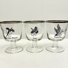 Set of 14 VTG Federal Glass Platinum Trimmed Sportman Bar Glasses Various Types