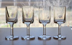Midcentury Dansk Karin 4 – 6 3/8” Crystal Wine Goblets Kelly Simpson
