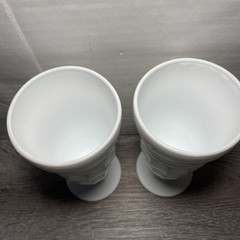 White Goblet Milk Glass Set 6 3/4 Inches Tall