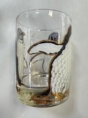ULTRA RARE GEORGES BRIARD PENGUIN PATTERN OLD FASHION LOW BALL GLASSES SET OF 6