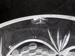 Vintage Lead Crystal Clear Biscuit Cookie Jar Container Chardoney Pattern Poland
