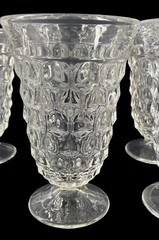4 Vtg FOSTORIA American Clear 5 3/4” Iced Tea Stem Water Glasses Tumblers