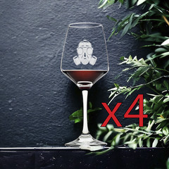 Gas Mask Wine Glasses x4 Premium 12 Oz Personalize Toxic Gift NEW