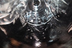 Etched Flowers and Leaves 3 Footed Iced Tea Tumblers 5 1/2″