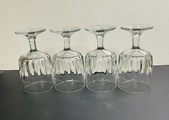 Set Of 4 Vintage Libbey Dura Tuff Clear Glass Stem Ware Winchester 8 oz 6.0”