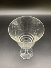 Set of 4 Vintage Clear Etched Crystal Water Goblets – Timeless Elegance