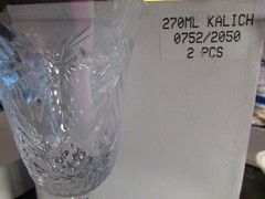 PAIR OF DRESDEN CRYSTAL RED WINE GLASSES DIAMOND SIGNED 8.5″ #2050 KALICH 270ML