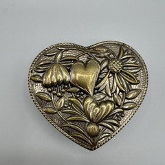 Vintage Royal Brierley Crystal Heart Shaped Trinket Box Signed