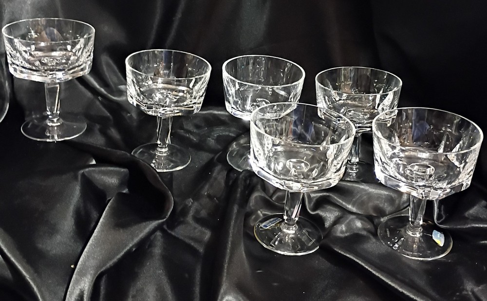 Gorham Citadel Epic Sherbet Stems Clear 1973-1974 Set Of 6 Signed