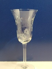 5 – Vintage Clear Floral & Butterfly Etched Wine Glasses